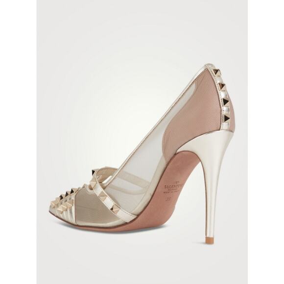 VALENTINO GARAVANI Rockstud Alcove Pump in Platinum (Size 40) - Picture 3 of 15